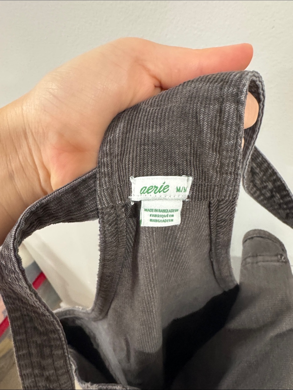 Aerie Werk and Play Washed Gray corduroy overalls - Picture 7 of 7
